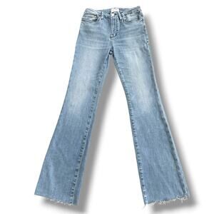 FRAME Le Mini Boot Flare Leg Jeans Sz 28 Lightwash Blue Bootcut Stretch Denim